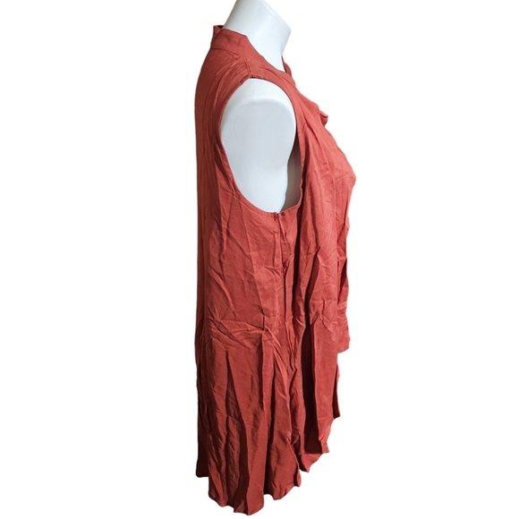 Lyaner Button front layer blouse Rust Size M - Picture 2 of 7